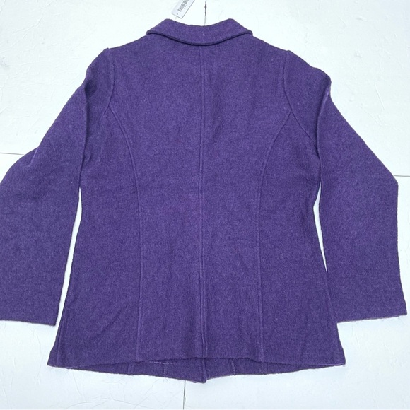 NWT Chicos Purple Luxe  Boiled Wool Cardigan Coat  Jacket  Size O - Picture 3 of 9